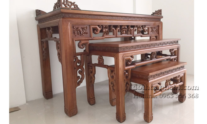 Mẫu bàn thờ gỗ đẹp dành riêng cho biệt thự sang trọng 
