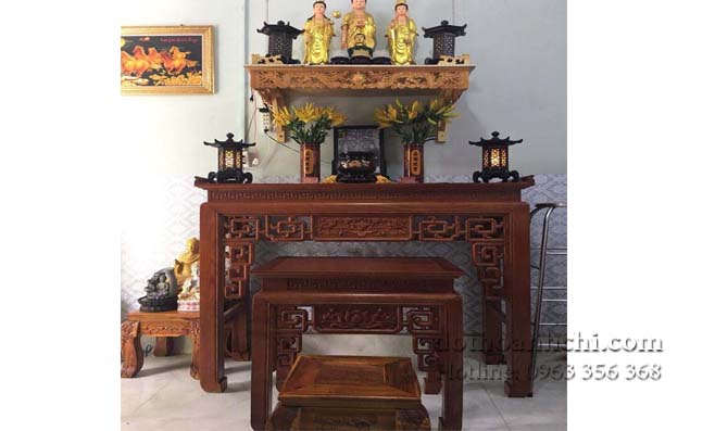 Mẫu bàn thờ Phật tại gia trang nghiêm đúng pháp 